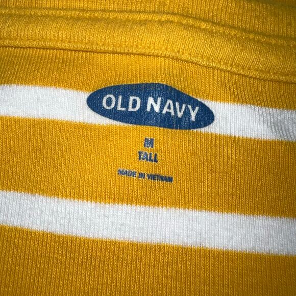 Old Navy Womens Sweater Striped Long Sleeve Tunic Pullover Yellow White Med Tall - Picture 6 of 7